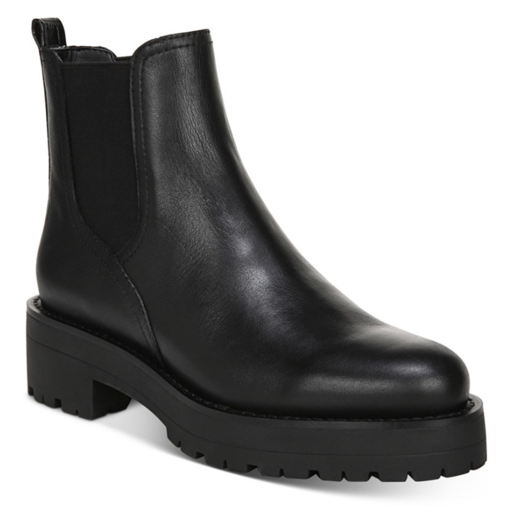 Sam Edelman Justina Black Leather Chelsea Boots |